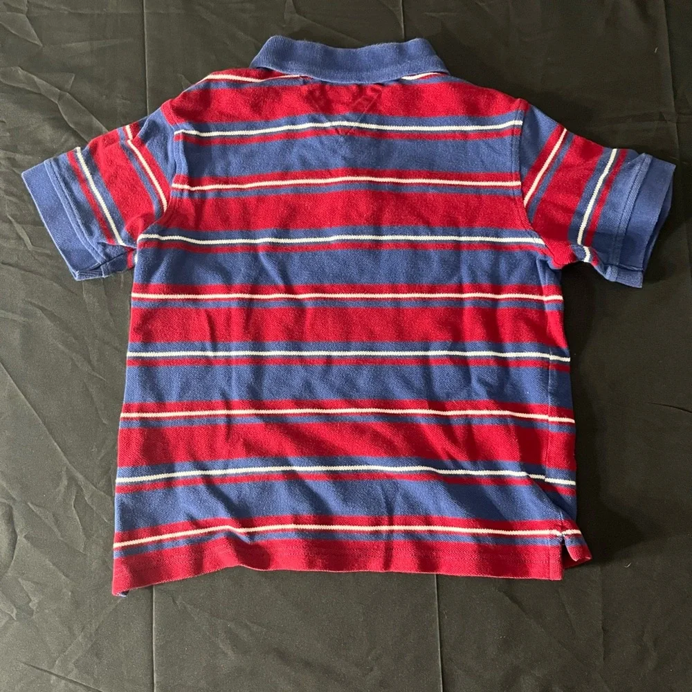 Tommy Hilfiger Kids Polo Shirt - Red and Blue Stripes - Picture 2 of 3